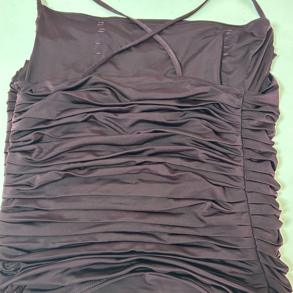 Express Deep Purple Ruched Bodysuit‎ - Picture 7 of 8